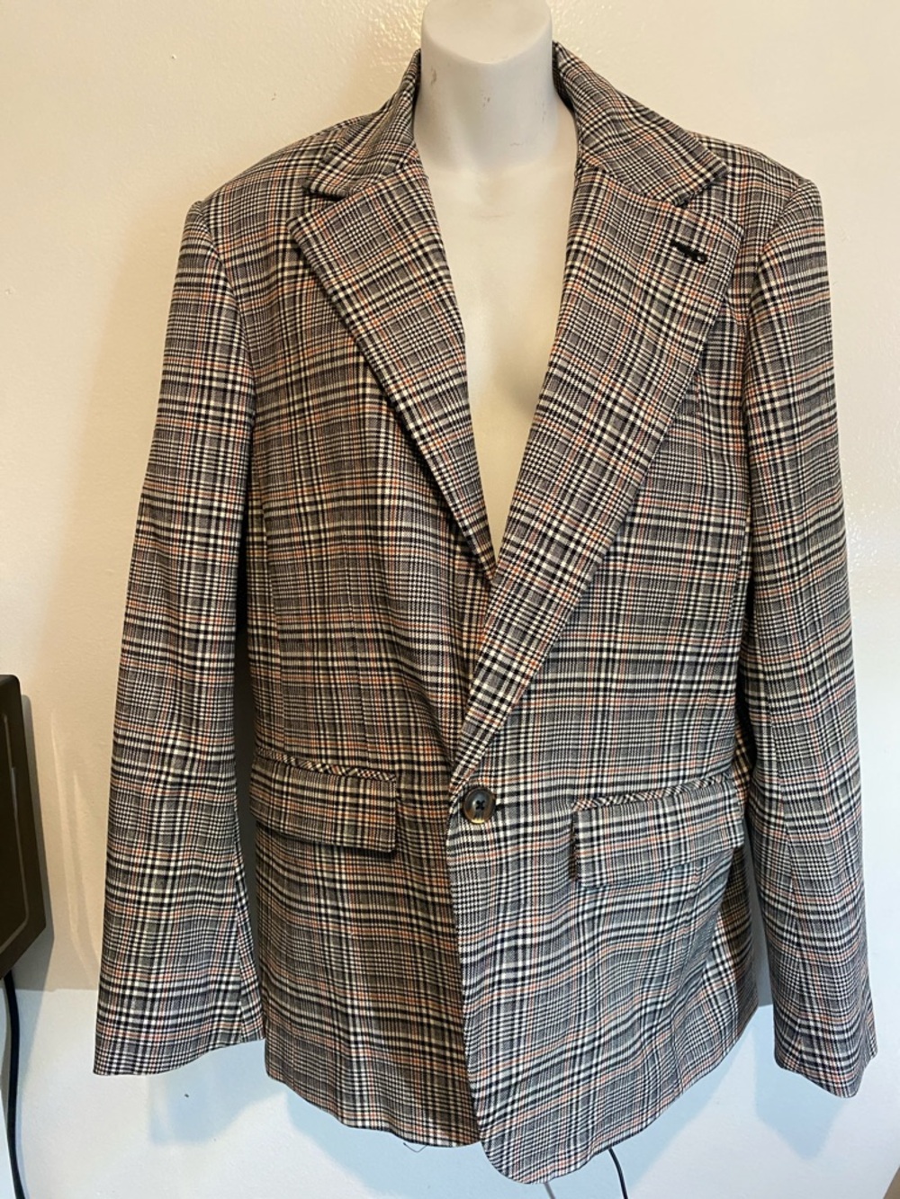 Men's Plaid Sport Coat Blazer - Brown Plaid